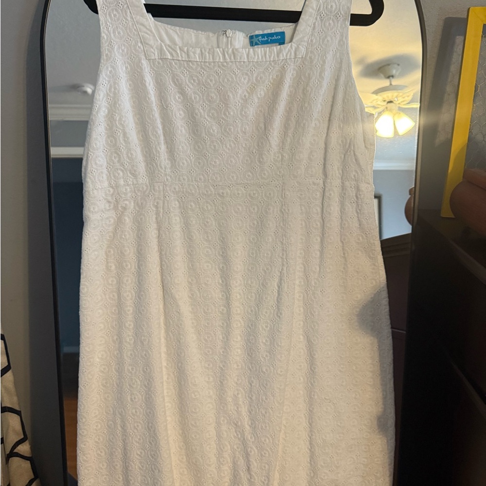 Fresh Produce White Eyelet Sleeveless Summer Dress
